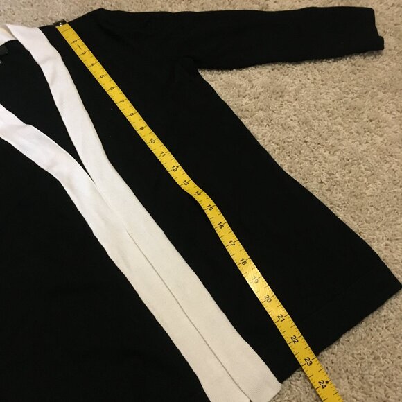 Black and White Trim Contemporary Open Cardigan - Picture 12 of 13